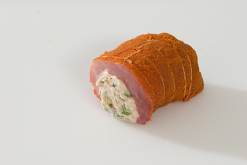 Fleisch,Schwein, Schweinerolle mit Broccoli