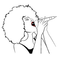 Illustration vectorielle d& 39 un chanteur de jazz afro-américain