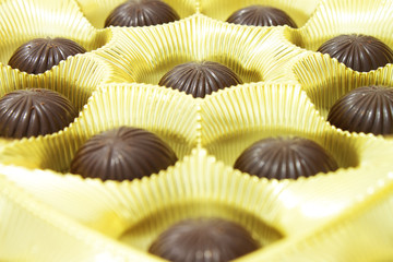 Chocolates in a golden box