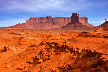 Sentinel Mesa and West Mitten Butte in Monument Valley