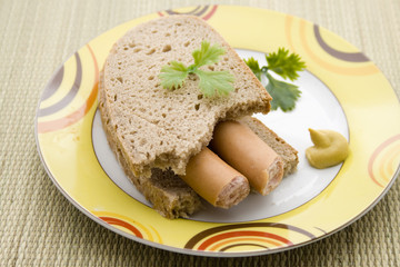 Bockwurst auf Brot