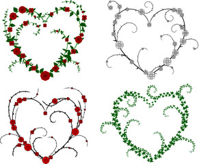 Flower and vine hearts