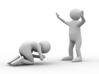 People praying in lap. Isolated 3d image