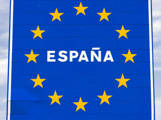 sign at the border of Spain