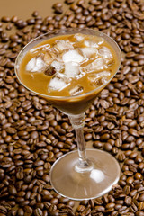 glass of ice coffee