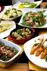 dishes on the table