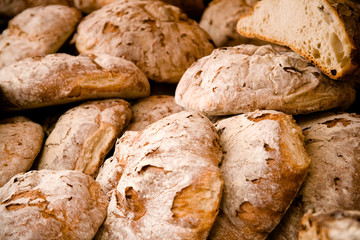 Fresh bread.  Shallow focus.