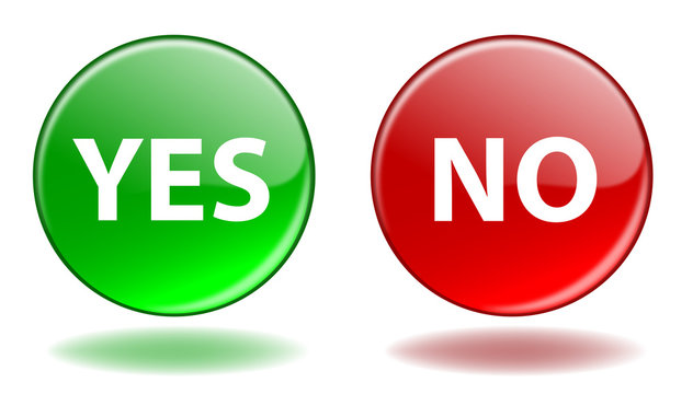 YES & NO Web Buttons (Positive Negative Vote Opinion Survey OK)
