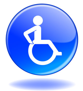 "Disabled Symbol" button (vector - blue - disablity - handicap)