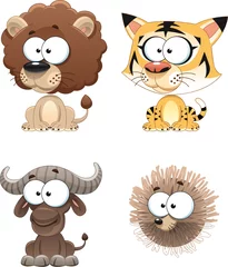 Fotobehang Funny Animal of Africa. Cartoon and vector characters. © ddraw