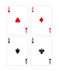 Herz, Karo, Pik und Treff Ass