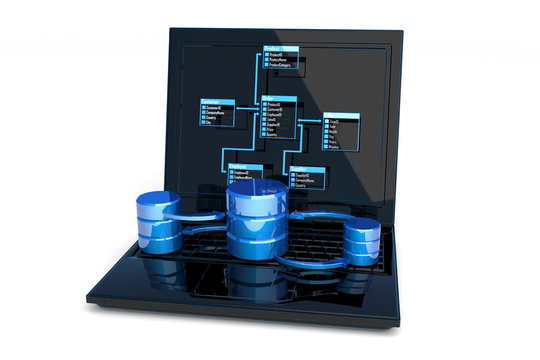 Database design. Hi-res digitally generated image.