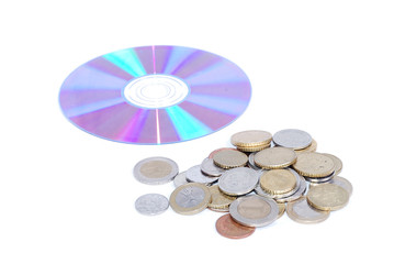 Euro coins isolated on white background