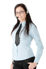 Young call cener worker