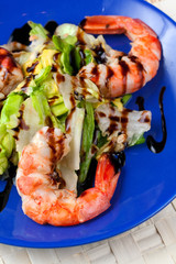 Salad of Grilled Argentinian Prawns with Balsamic Vinegar Glaze
