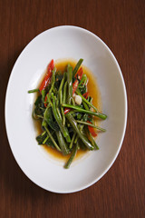 stir fried morning glory vegetable