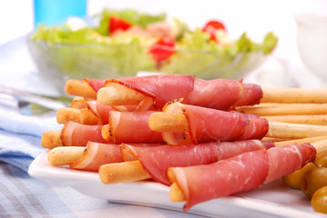 prosciutto with grissini