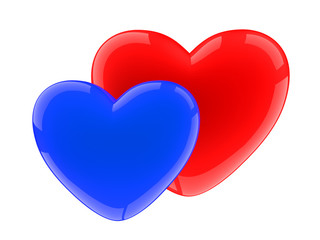 Red and dark blue heart