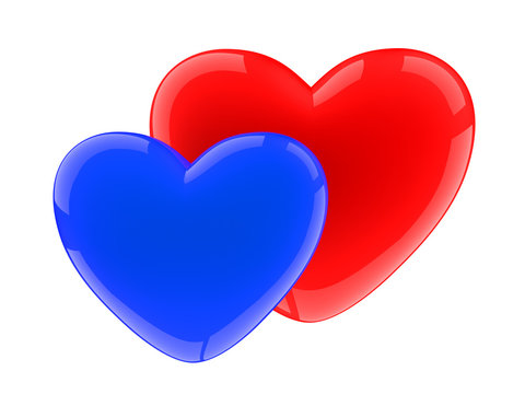 Red And Dark Blue Heart
