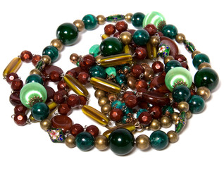 colorful beads isolated on white background
