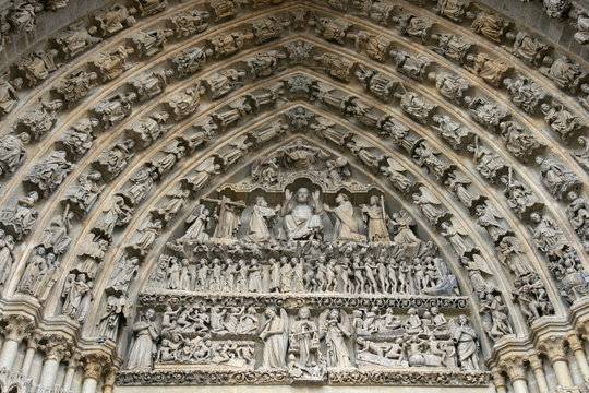 Detail of the Notre Dame cathedral of Amiens, France
