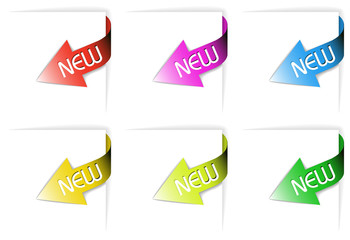 Colorful new corner ribbons set