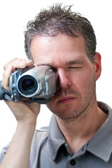 Man shooting with a video camera