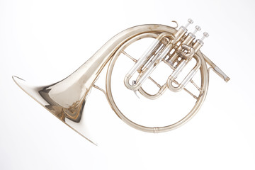 French horn Peckhorn Isolated on White