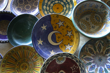 Ceramic dishes in Fes, Morocco