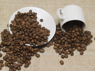 white coffee cup and plate