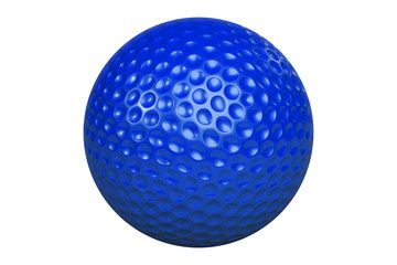 Blue golfball isolated on white including clipping path