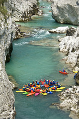 Kajak-Stern in der Kobarid-Schlucht