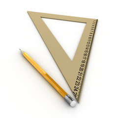 Ruler and pencil