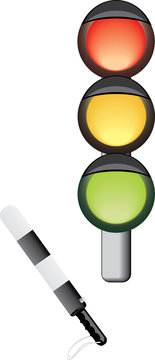Traffic-light and rod. Vector