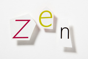 mot zen lettre découpage mot en relief