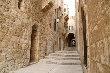 Deurstickers Ancient Alley in Jewish Quarter, Jerusalem © Joshua Haviv