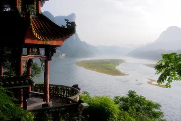 Deurstickers China Li-rivier, Yangshuo, China