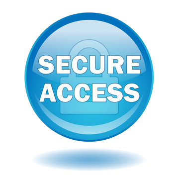 "SECURE ACCESS" round web button (vector - piracy - security)