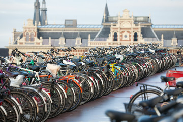 Fototapeta premium bicycles in Amsterdam