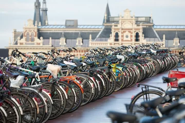Schilderijen op glas bicycles in Amsterdam © Ivonne Wierink