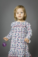 little blond girl with colour ballon