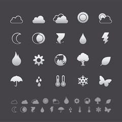 Gray Deluxe Icons - Weather and climate