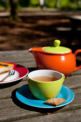 Drinking tea outdoor