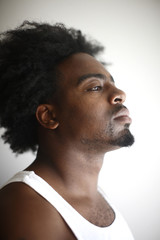 Portrait of a man with afro