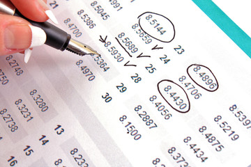 Hand with pen calculate income