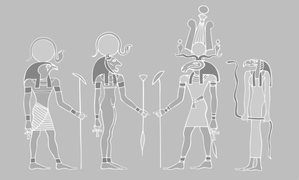 Egyptian gods and symbols - vector