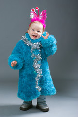 Image  cute baby with Christmas decoration