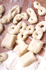 dough on a wooden board