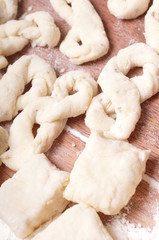 dough on a wooden board