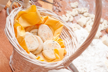 dough on a wooden board